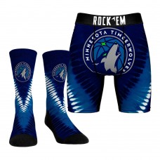 Minnesota Timberwolves Rock Em Socks Tie Dye Underwear and Crew Socks Combo Pack