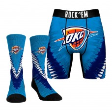 Oklahoma City Thunder Rock Em Socks Tie Dye Underwear and Crew Socks Combo Pack