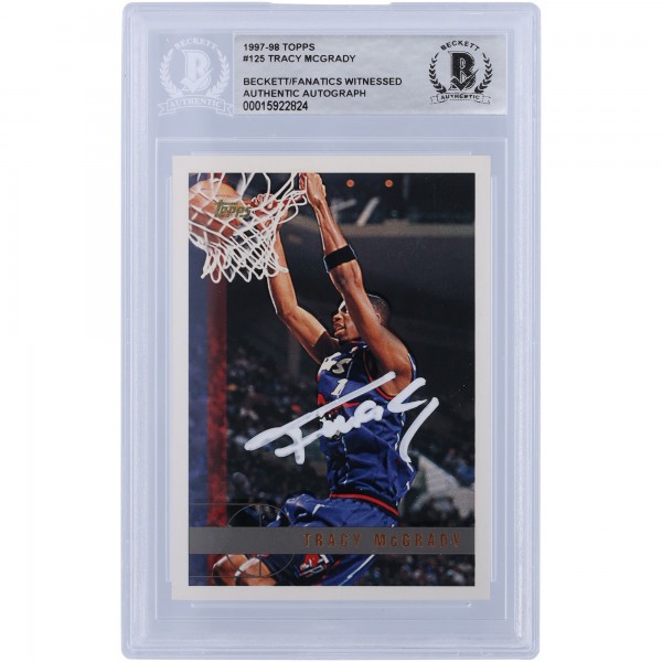 Tracy McGrady Toronto Raptors Autographed 1997-98 Topps Series 1 #125 Beckett Fanatics Witnessed Authenticated Rookie Card