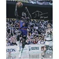 Joe Dumars Detroit Pistons Autographed Fanatics Authentic 16 x 20 Layup vs. Boston Celtics Photograph with HOF 2006 Inscription