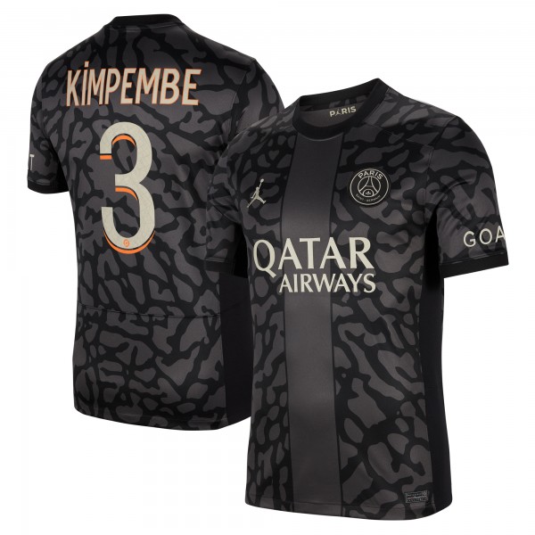 Игровая джерси Presnel Kimpembe Paris Saint-Germain Jordan Brand 2023/24 Third Stadium Replica Player - Anthracite