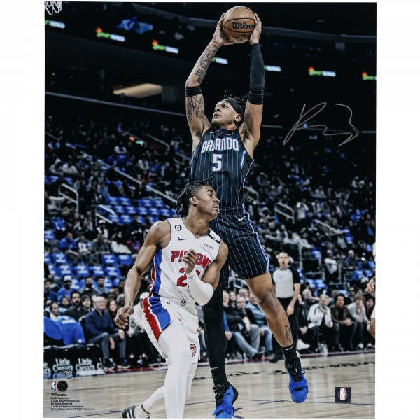 Paolo Banchero Orlando Magic Autographed Fanatics Authentic 16 x 20 Dunk Vs. Detroit Pistons NBA Debut Photograph