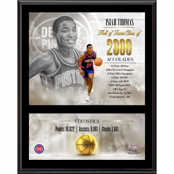 Isiah Thomas Detroit Pistons Fanatics Authentic 12 x 15 Hardwood Classic Sublimated Player Plaque