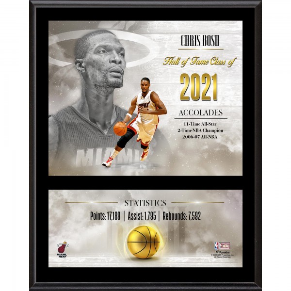 Chris Bosh Miami Heat Authentic 12 x 15 Hardwood Classic Sublimated Player Plaque