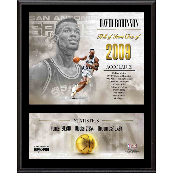 David Robinson San Antonio Spurs Fanatics Authentic 12 x 15 Hardwood Classic Sublimated Plaque