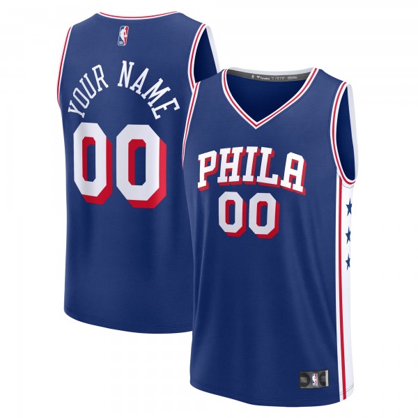 Philadelphia 76ers Fanatics Blue Fast Break Custom Jersey - Icon Edition