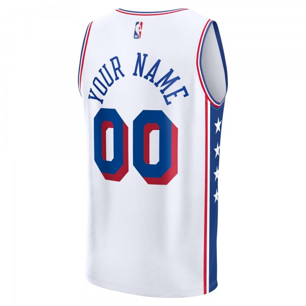 Philadelphia 76ers Fanatics White Fast Break Custom Jersey - Association Edition