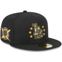 Бейсболка Los Angeles Dodgers New Era Black 2024 Armed Forces Day On-Field 59FIFTY