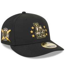 Бейсболка Los Angeles Dodgers New Era Black 2024 Armed Forces Day Low Profile 59FIFTY