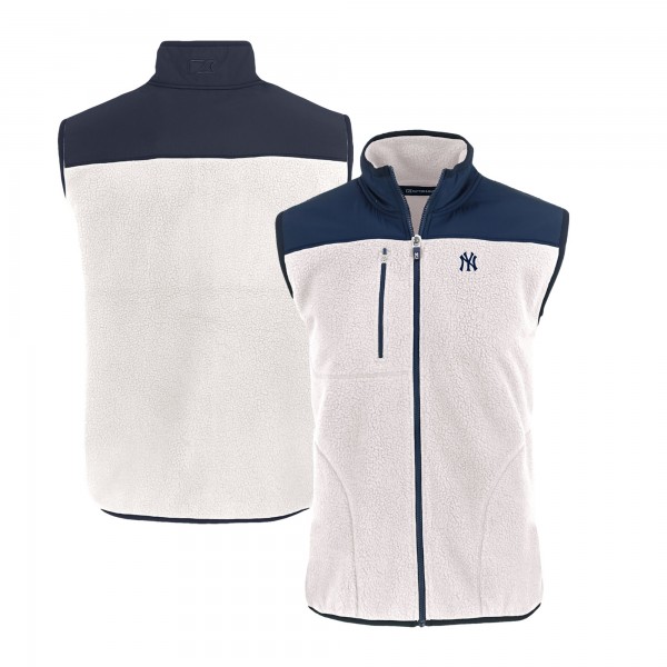 Жилетка на молнии New York Yankees Cutter & Buck Cascade Eco Sherpa Fleece - White/Navy