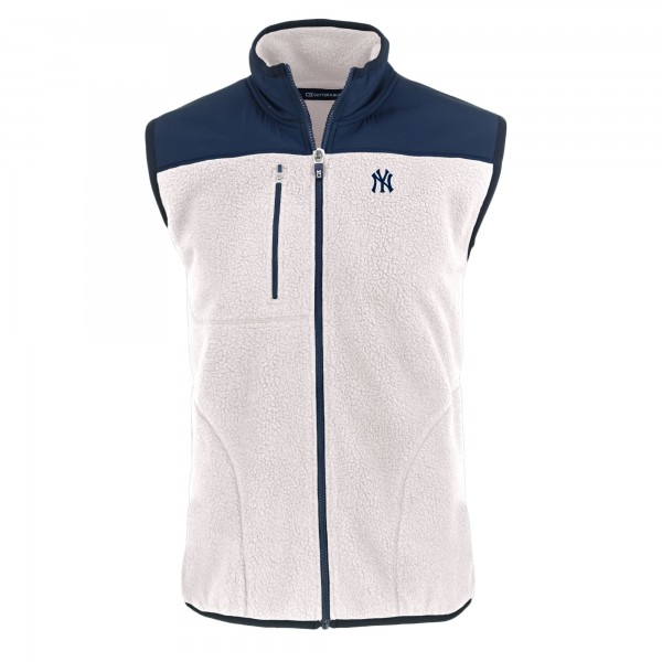 Жилетка на молнии New York Yankees Cutter & Buck Cascade Eco Sherpa Fleece - White/Navy