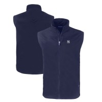 New York Yankees Cutter & Buck Navy Charter Eco Recycled Full-Zip Vest