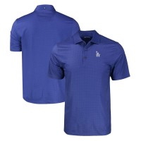 Los Angeles Dodgers Cutter & Buck Royal Pike Eco Tonal Geo Print Stretch Recycled Polo