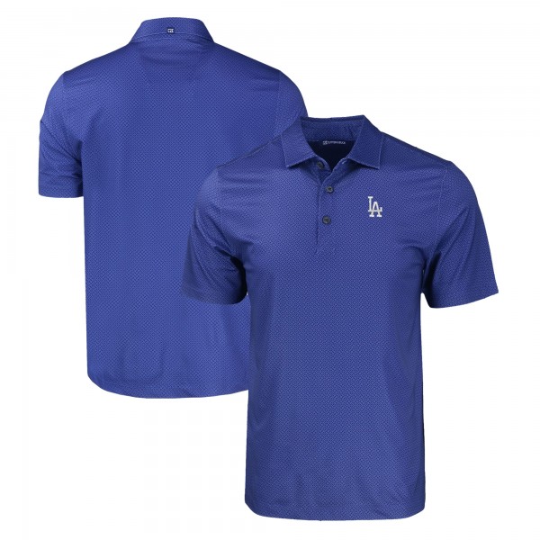 Los Angeles Dodgers Cutter & Buck Royal Pike Eco Tonal Geo Print Stretch Recycled Polo