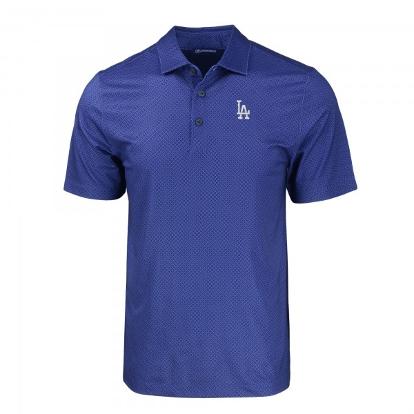 Los Angeles Dodgers Cutter & Buck Royal Pike Eco Tonal Geo Print Stretch Recycled Polo