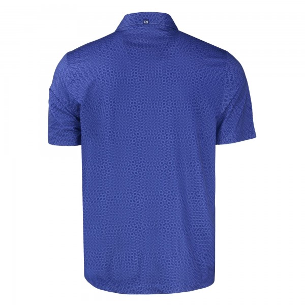 Los Angeles Dodgers Cutter & Buck Royal Pike Eco Tonal Geo Print Stretch Recycled Polo