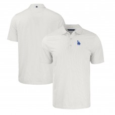 Los Angeles Dodgers Cutter & Buck Gray/White Pike Eco Symmetry Print Stretch Recycled Polo