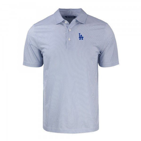 Los Angeles Dodgers Cutter & Buck Royal/White Pike Eco Symmetry Print Stretch Recycled Polo