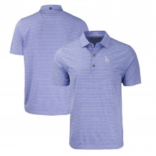 Los Angeles Dodgers Cutter & Buck Heather Royal Forge Eco Heathered Stripe Stretch Recycled Polo