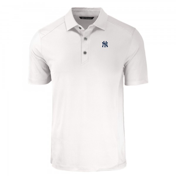 New York Yankees Cutter & Buck White Forge Eco Stretch Recycled Polo