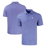 Los Angeles Dodgers Cutter & Buck Royal/White Forge Eco Double Stripe Stretch Recycled Polo