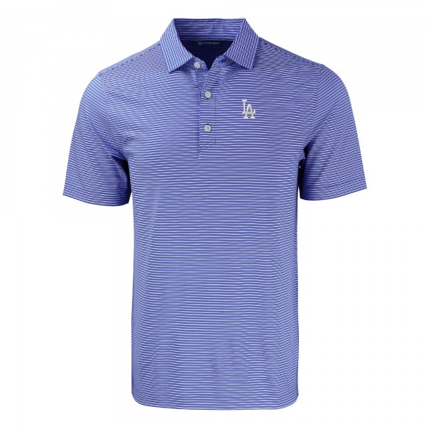 Los Angeles Dodgers Cutter & Buck Royal/White Forge Eco Double Stripe Stretch Recycled Polo