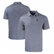New York Yankees Cutter & Buck Navy/White Forge Eco Double Stripe Stretch Recycled Polo