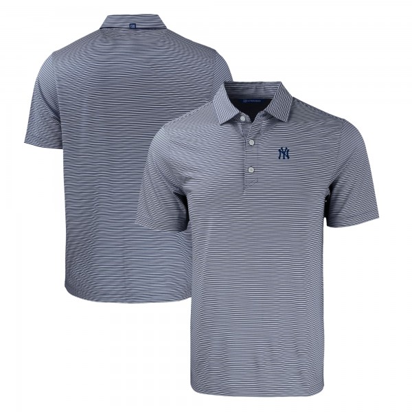 New York Yankees Cutter & Buck Navy/White Forge Eco Double Stripe Stretch Recycled Polo
