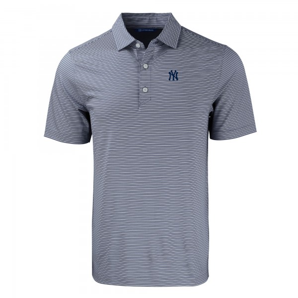 New York Yankees Cutter & Buck Navy/White Forge Eco Double Stripe Stretch Recycled Polo