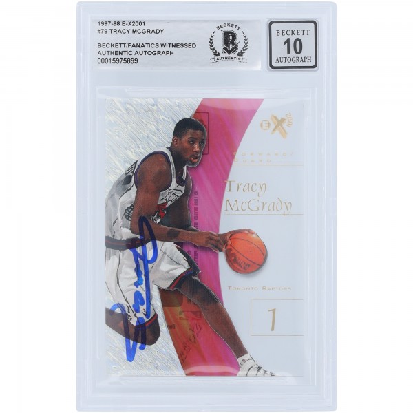 Tracy McGrady Toronto Raptors Autographed 1997-98 Skybox EX 2001 #79 Beckett Fanatics Witnessed Authenticated 10 Rookie Card
