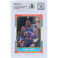 Карточка Patrick Ewing New York Knicks Autographed 1986 Fleer Series 1 #32 Beckett Fanatics Witnessed Authenticated 10