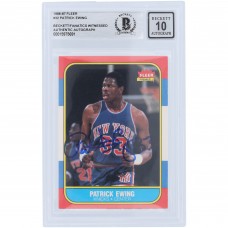 Patrick Ewing New York Knicks Autographed 1986 Fleer Series 1 #32 Beckett Fanatics Witnessed Authenticated 10 Rookie Card