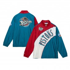Ветровка на молнии Detroit Pistons Mitchell & Ness Hardwood Classics Arched Retro Lined - White