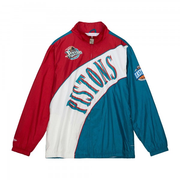 Ветровка на молнии Detroit Pistons Mitchell & Ness Hardwood Classics Arched Retro Lined - White