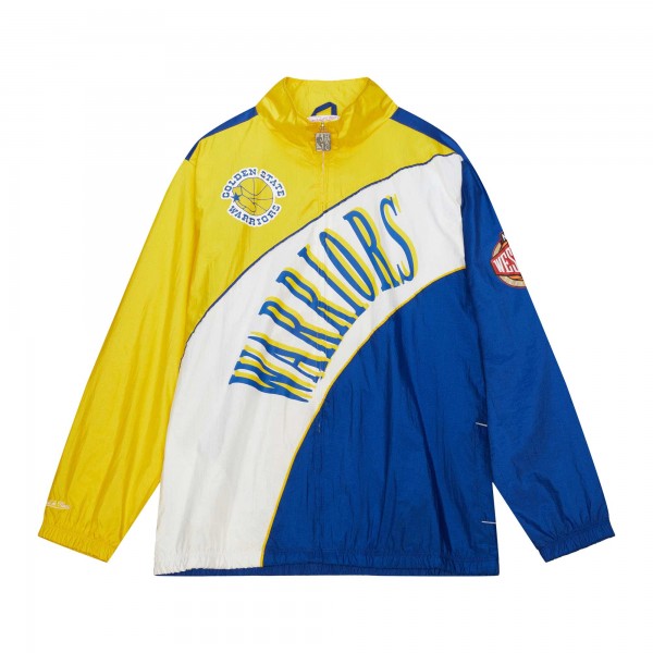 Ветровка на молнии Golden State Warriors Mitchell & Ness Hardwood Classics Arched Retro Lined - White
