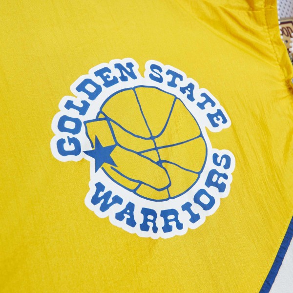 Ветровка на молнии Golden State Warriors Mitchell & Ness Hardwood Classics Arched Retro Lined - White