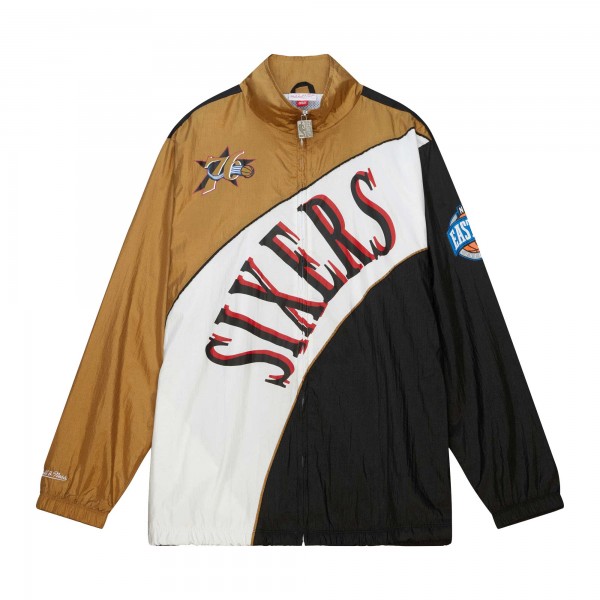 Ветровка на молнии Philadelphia 76ers Mitchell & Ness Hardwood Classics Arched Retro Lined - White