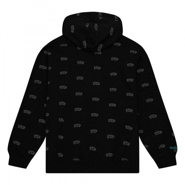 Толстовка San Antonio Spurs Mitchell & Ness Hardwood Classics Allover Print - Black