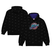 Толстовка Utah Jazz Mitchell & Ness Hardwood Classics Allover Print - Black