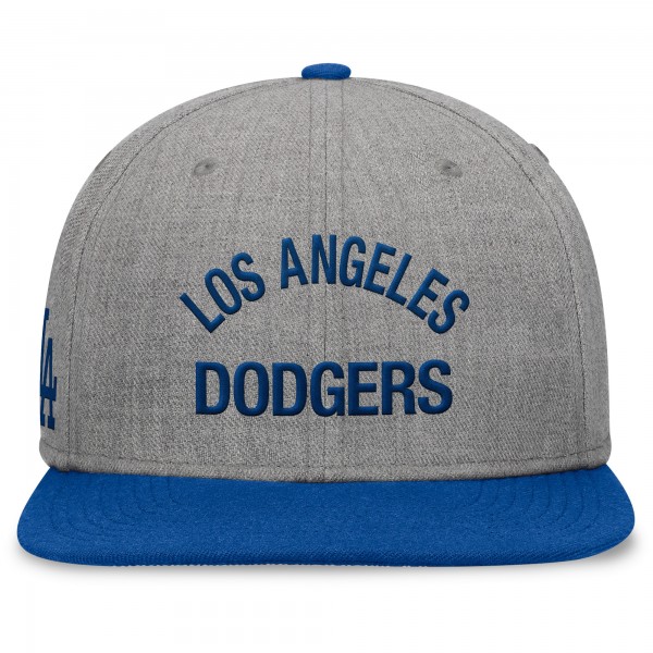 Los Angeles Dodgers Fanatics Heather Gray/Royal Elements Flat Brim Snapbuckle Hat