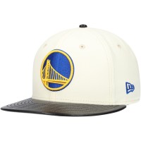 Бейсболка Golden State Warriors New Era Faux Leather Visor Two-Tone 59FIFTY - White/Black