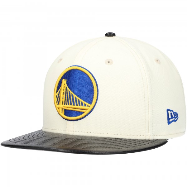 Бейсболка Golden State Warriors New Era Faux Leather Visor Two-Tone 59FIFTY - White/Black