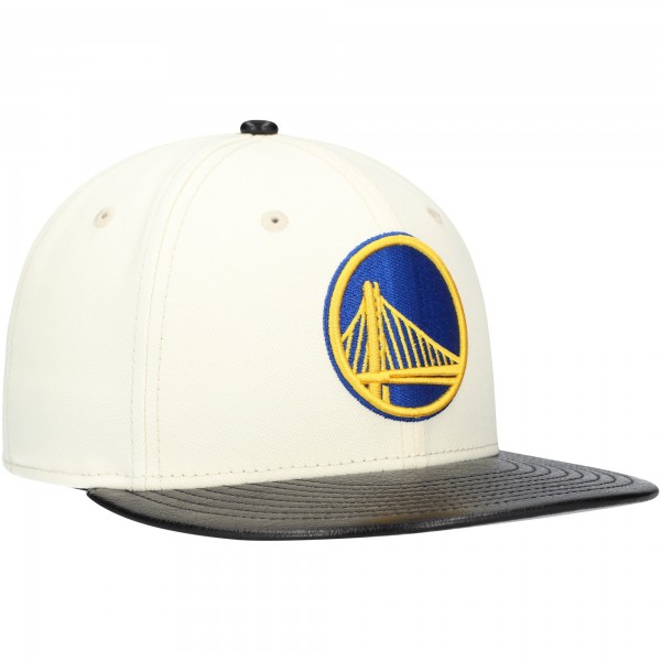 Бейсболка Golden State Warriors New Era Faux Leather Visor Two-Tone 59FIFTY - White/Black
