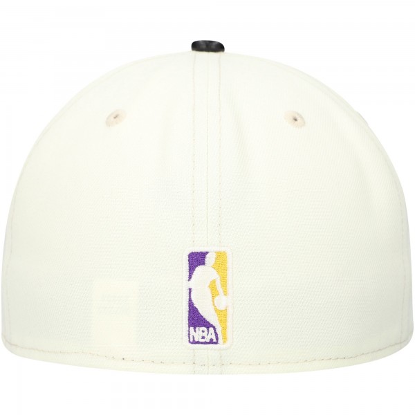Бейсболка Los Angeles Lakers New Era Faux Leather Visor Two-Tone 59FIFTY - White/Black