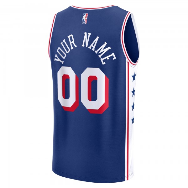 Подростковая Philadelphia 76ers Fanatics Blue Fast Break Custom Replica Jersey - Icon Edition