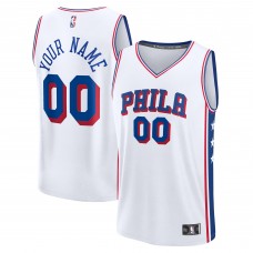 Подростковая Philadelphia 76ers Fanatics White Fast Break Custom Replica Jersey - Association Edition