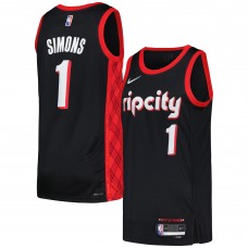 Игровая джерси Anfernee Simons Portland Trail Blazers Nike Swingman Player - City Edition - Black