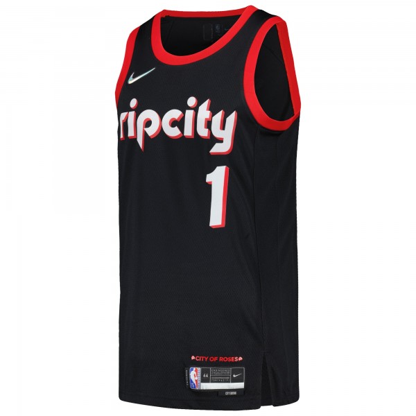 Игровая джерси Anfernee Simons Portland Trail Blazers Nike Swingman Player - City Edition - Black