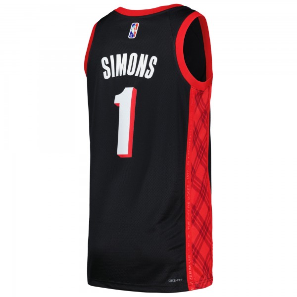Игровая джерси Anfernee Simons Portland Trail Blazers Nike Swingman Player - City Edition - Black