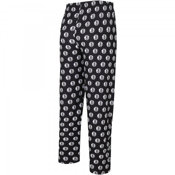 Пижамные штаны Brooklyn Nets Concepts Sport Allover Logo Print Gauge - Black